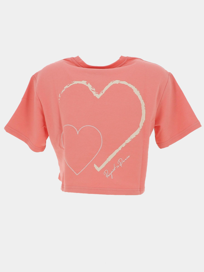 T-shirt cœur brodé rose femme - Project X Paris