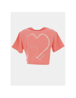 T-shirt cœur brodé rose femme - Project X Paris