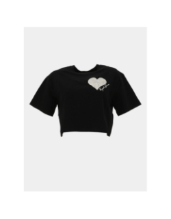 T-shirt cœur brodé noir femme - Project X Paris