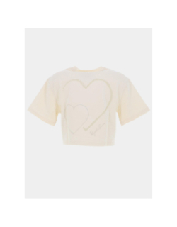 T-shirt cœur brodé blanc écru femme - Project X Paris