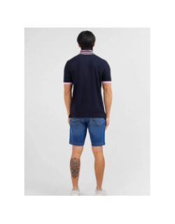 Polo à manches courtes en coton pima bleu marine homme - Eden Park