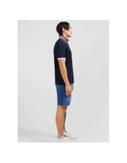 Polo à manches courtes en coton pima bleu marine homme - Eden Park