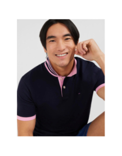 Polo à manches courtes en coton pima bleu marine homme - Eden Park