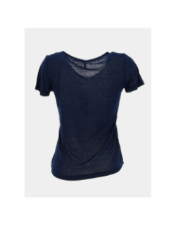 T-shirt manches courtes à col v brillant bleu femme - Sun Valley