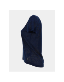 T-shirt manches courtes à col v brillant bleu femme - Sun Valley