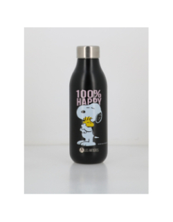 Bouteille isotherme 500ml snoopy 100% happy noir - Les Artistes