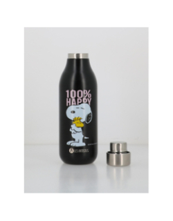 Bouteille isotherme 500ml snoopy 100% happy noir - Les Artistes