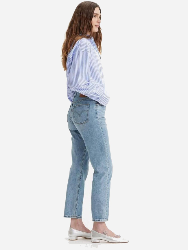 Jean droit 501 crop bleu femme - Levi's