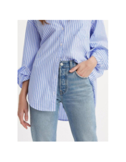 Jean droit 501 crop bleu femme - Levi's