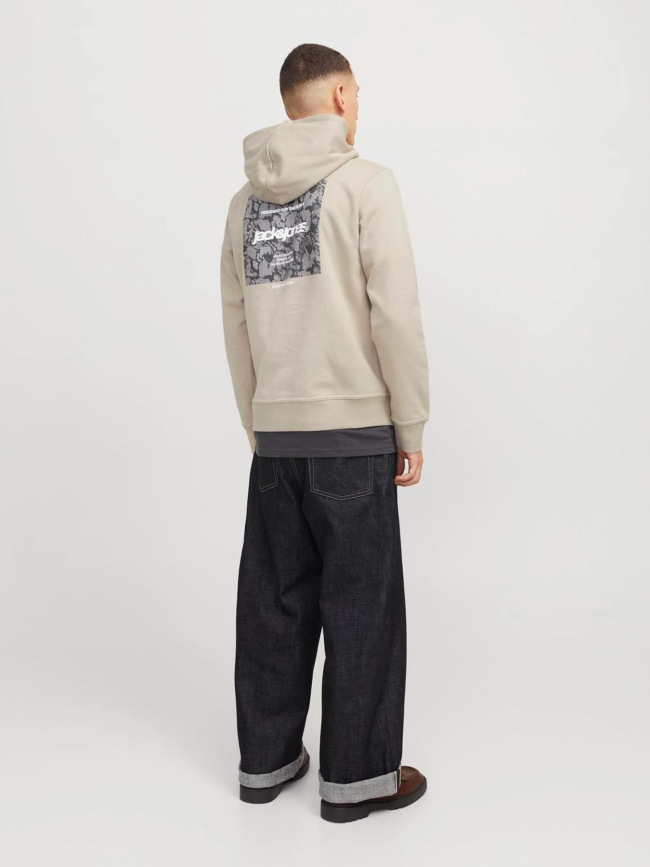 Sweat à capuche jcotarmac camo beige homme - Jack & Jones