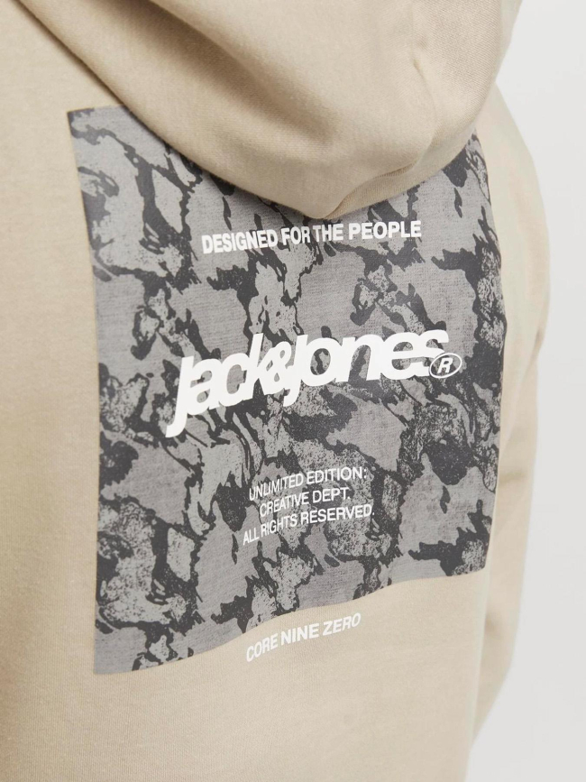 Sweat à capuche jcotarmac camo beige homme - Jack & Jones