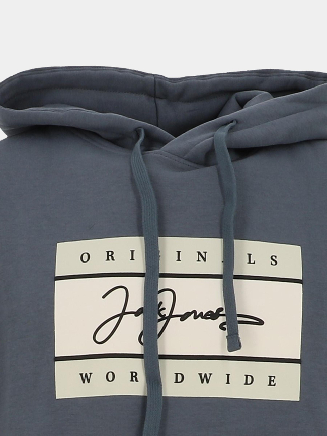 Sweat à capuche frederiksberg box gris homme - Jack & Jones