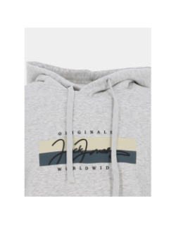 Sweat à capuche frederiksberg box gris chiné homme - Jack & Jones
