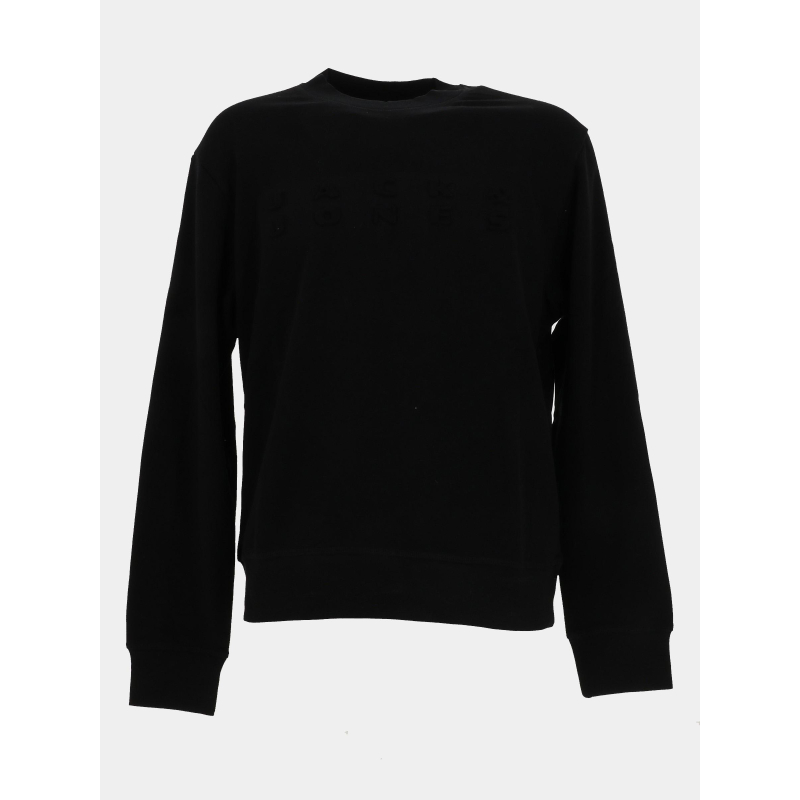Sweat col rond logo relief jcopacer noir homme - Jack & Jones