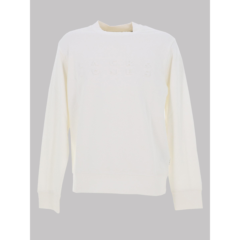 Sweat col rond logo jcopacer blanc homme - Jack & Jones
