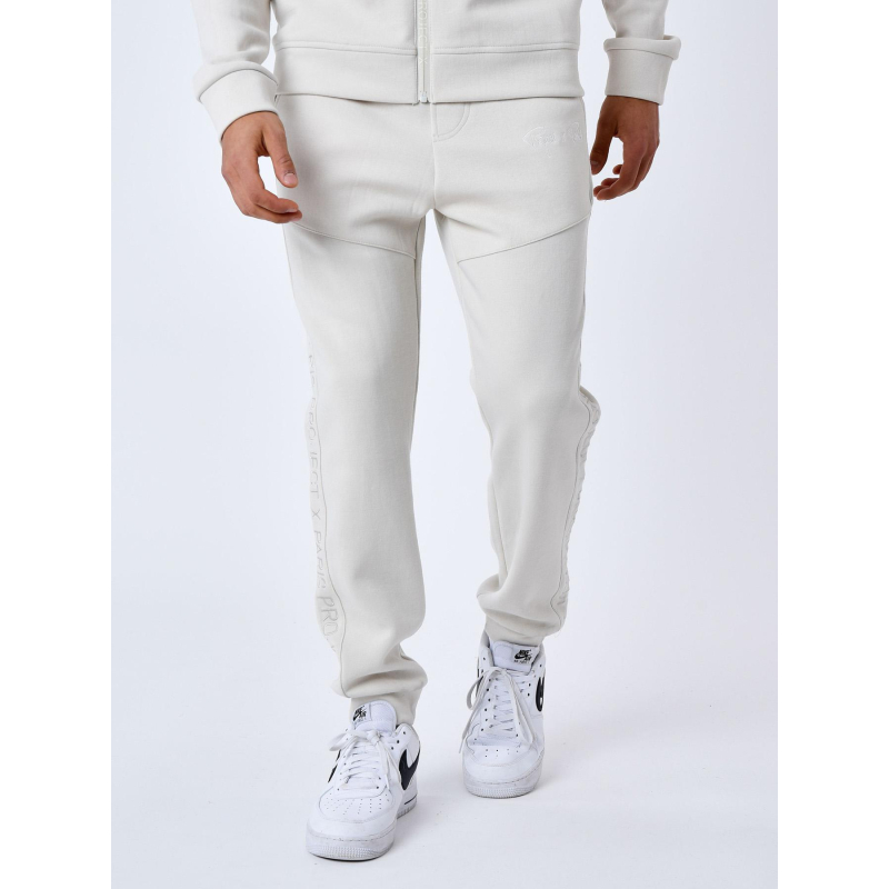 Pantalon de Jogging bande logo signature beige homme - Project X Paris
