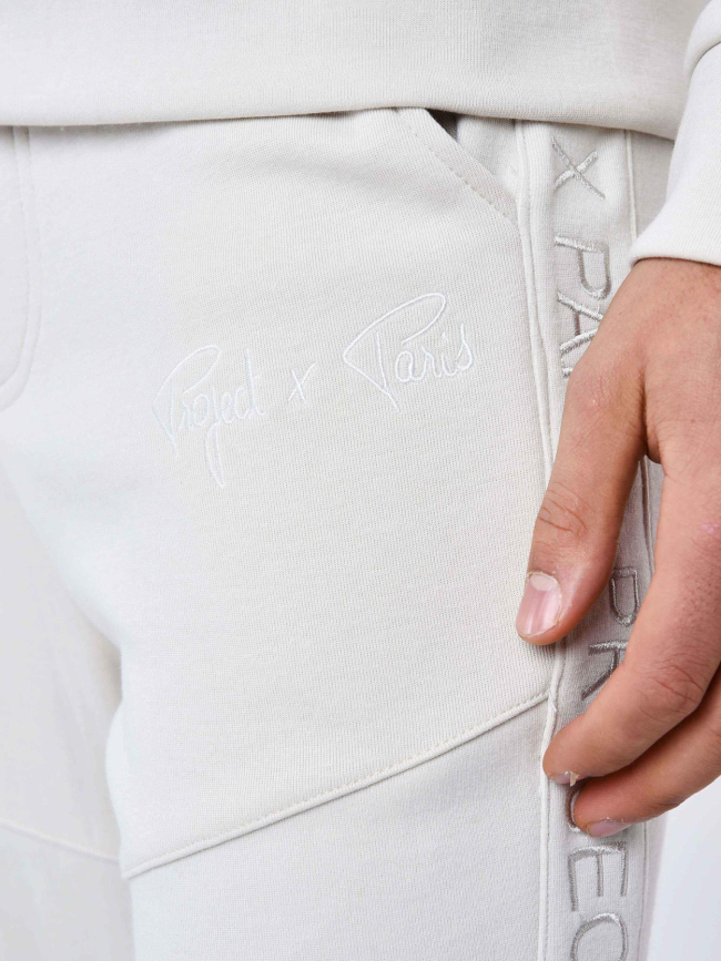 Pantalon de Jogging bande logo signature beige homme - Project X Paris