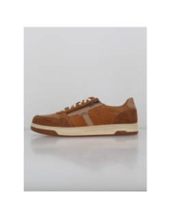 Baskets en cuir théo zip marron homme - Tbs
