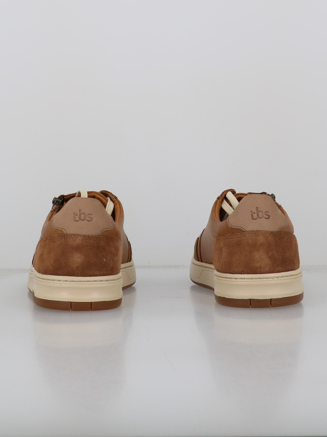 Baskets en cuir théo zip marron homme - Tbs