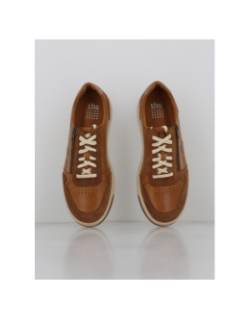 Baskets en cuir théo zip marron homme - Tbs