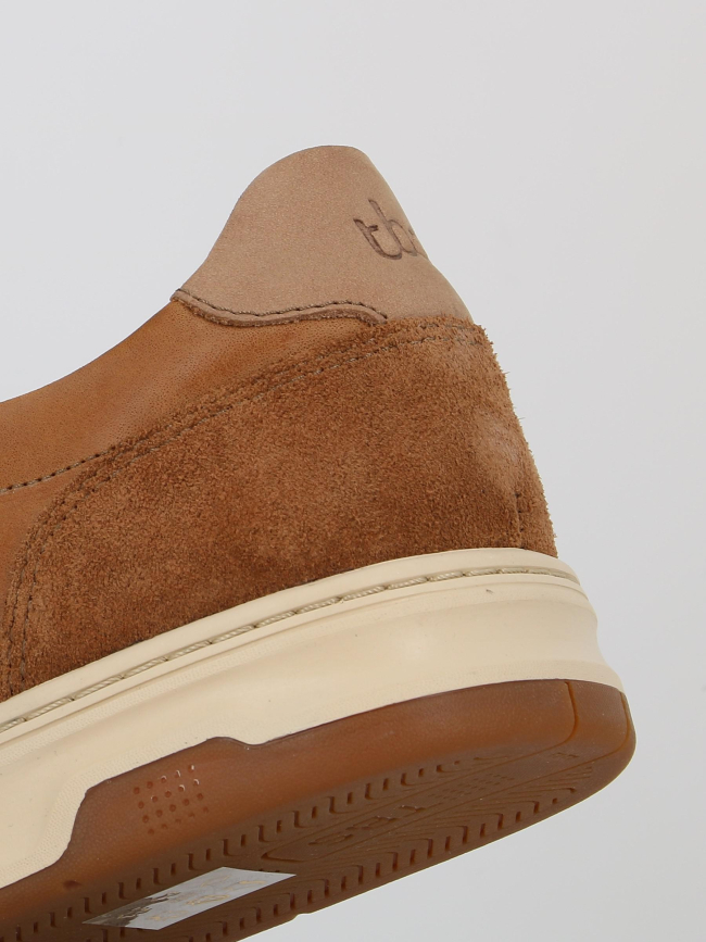 Baskets en cuir théo zip marron homme - Tbs