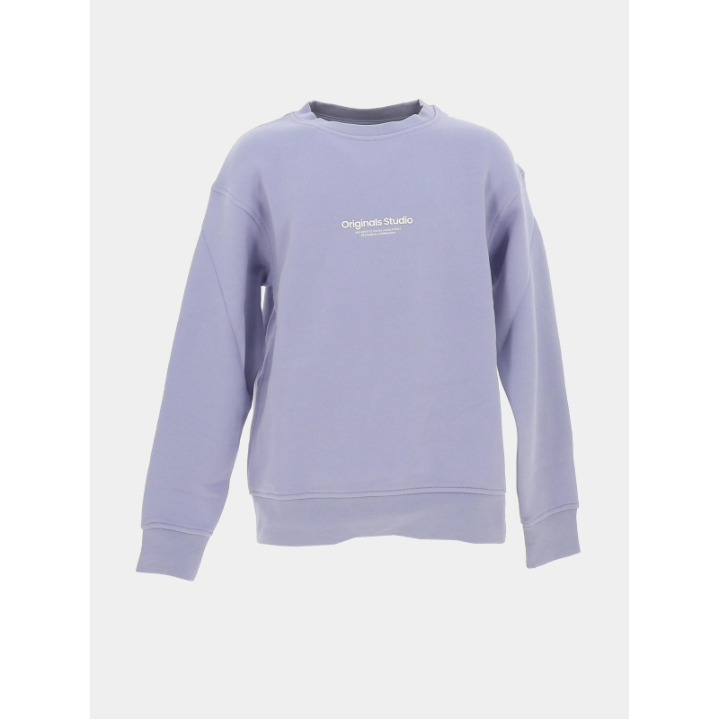 Sweat à col rond jorvesterbro violet garçon - Jack & Jones
