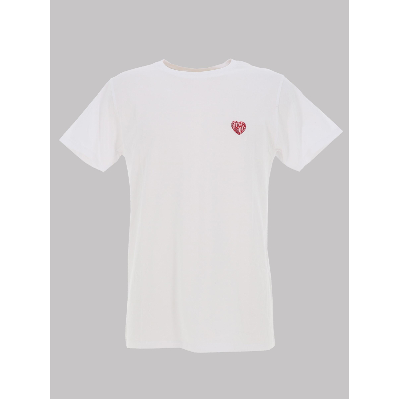 T-shirt à manches courtes patchcœur blanc homme - Pullin