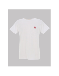 T-shirt à manches courtes patchcœur blanc homme - Pullin