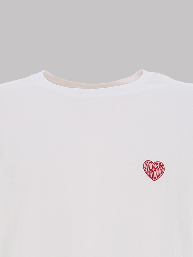 T-shirt à manches courtes patchcœur blanc homme - Pullin