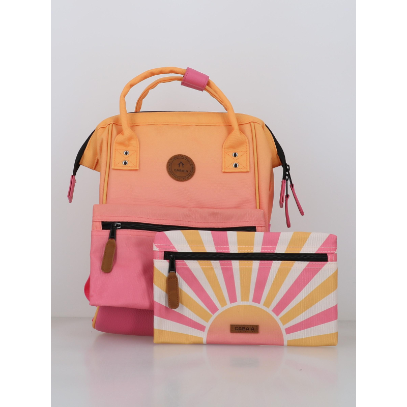 Sac à dos adventurer small cabourg rose et orange - Cabaïa