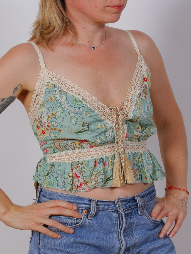 Caraco brodé vert femme - Culture Sud