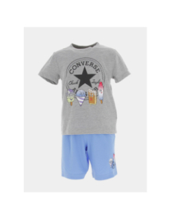 Ensemble short/t-shirt frozen friends gris garçon - Converse