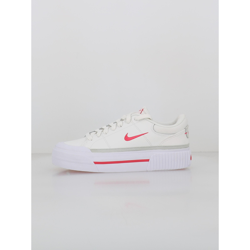 Baskets plateformes court legacy lift blanc rose femme - Nike