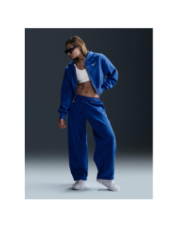Sweat à capuche zippé court et ample bleu femme - Nike