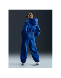 Sweat à capuche zippé court et ample bleu femme - Nike