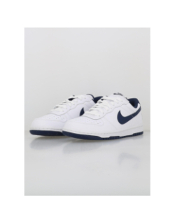 Baskets en cuir big low blanc bleu marine homme - Nike