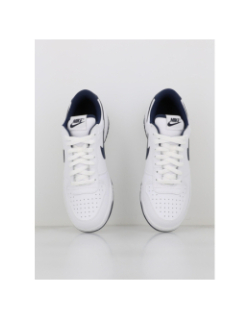 Baskets en cuir big low blanc bleu marine homme - Nike