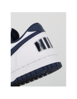 Baskets en cuir big low blanc bleu marine homme - Nike