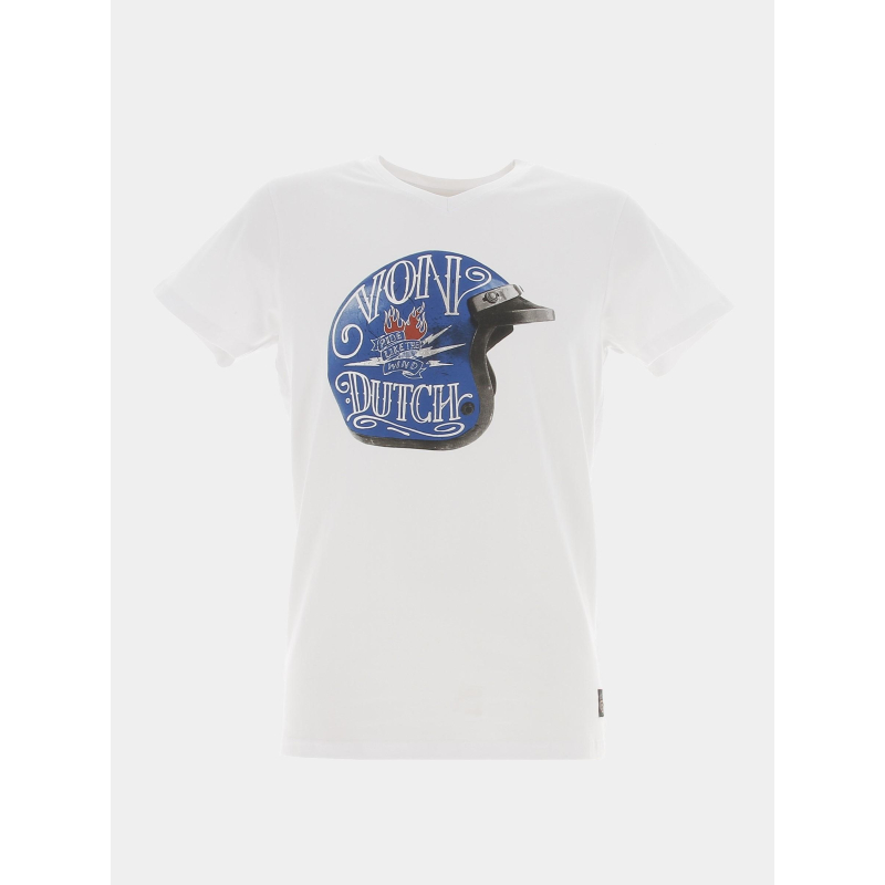 T-shirt regular casque moto blanc homme - Von Dutch