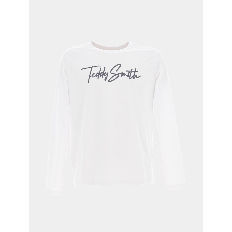 T-shirt manche longue signature blanc garçon - Teddy Smith