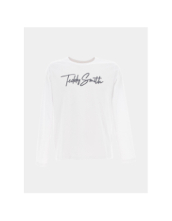 T-shirt manche longue signature blanc garçon - Teddy Smith