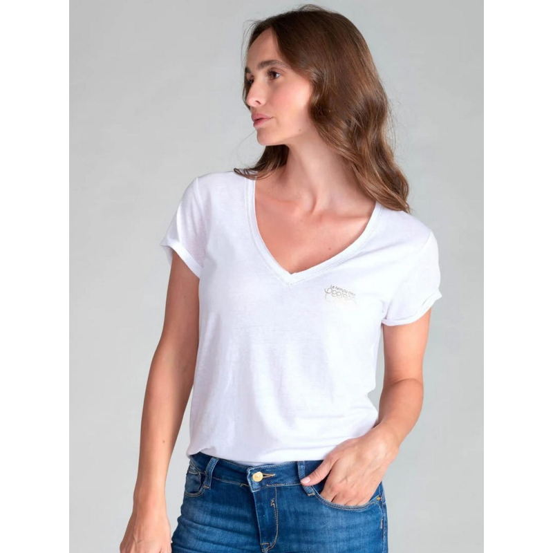 T-shirt smallvtrame doré blanc femme - Le Temps Des Cerises