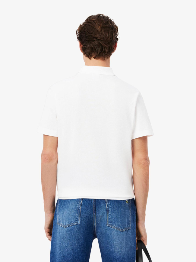 Polo L.12.12 regular fit à liseré griffé blanc homme - Lacoste