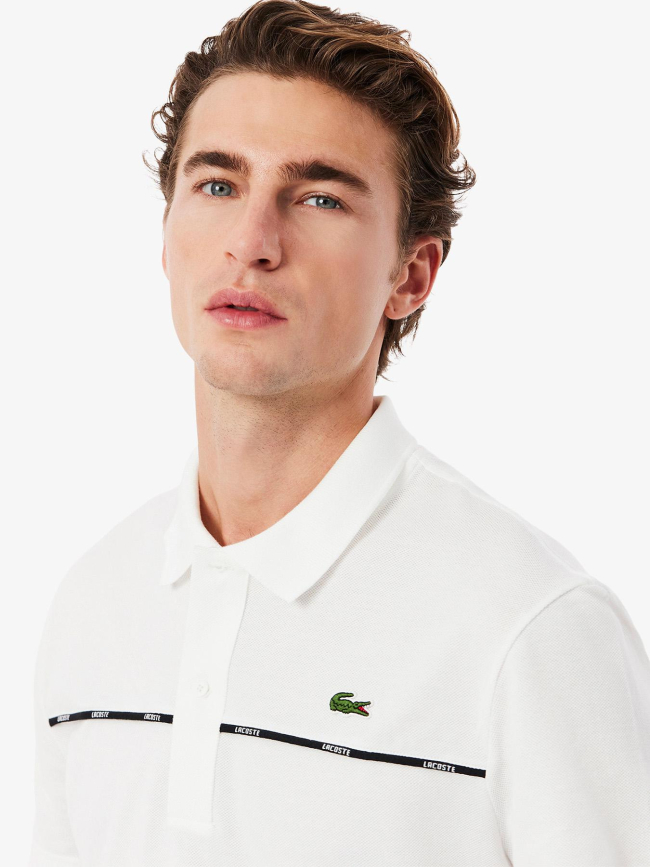 Polo L.12.12 regular fit à liseré griffé blanc homme - Lacoste