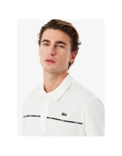 Polo L.12.12 regular fit à liseré griffé blanc homme - Lacoste