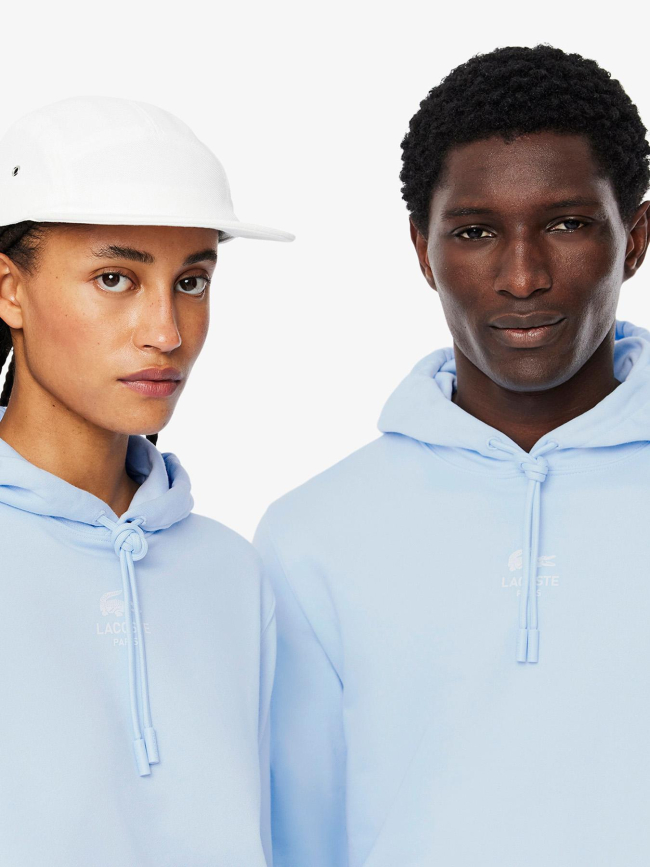 Sweat à capuche à logo imprimé bleu ciel adulte - Lacoste