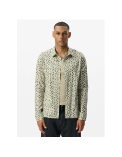 Chemise à motif feuillage carton beige homme - Teddy Smith