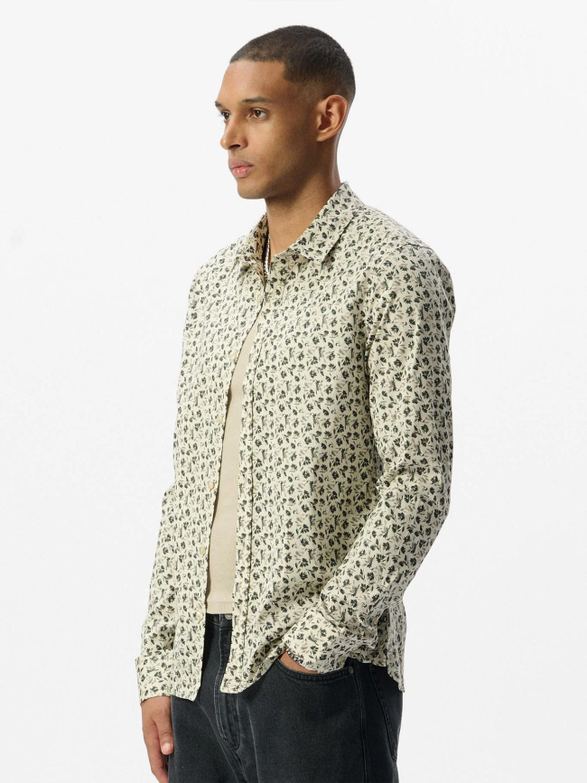 Chemise à motif feuillage carton beige homme - Teddy Smith