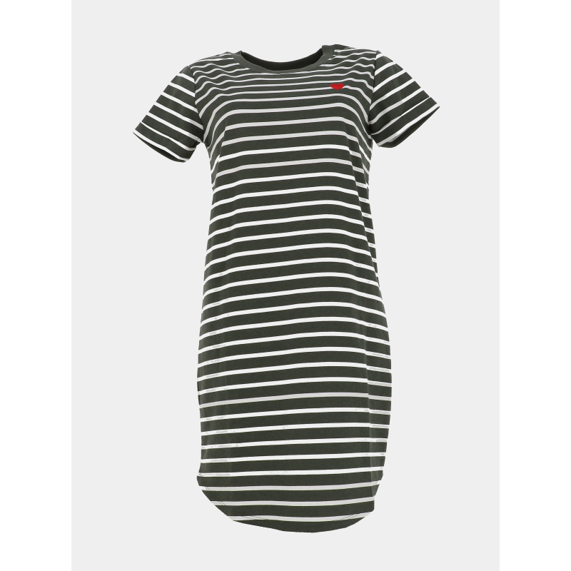 Robe rayée ivy kaki blanc femme - Jdy