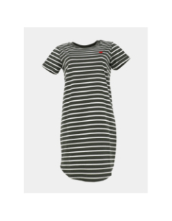 Robe rayée ivy kaki blanc femme - Jdy